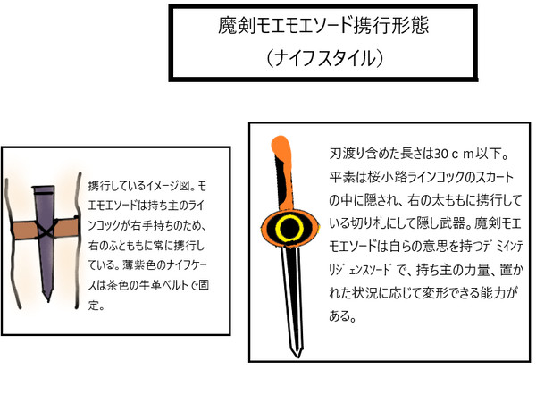 魔剣モエモエソード携行形態（ナイフスタイル）