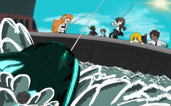 釣りエサ貪る濁流