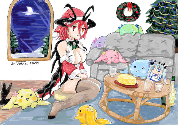 ほぐるんと毛玉のクリスマス練習とクリスマススノフレ