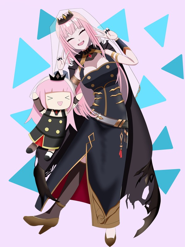 ダブルピースなカリオペちゃん