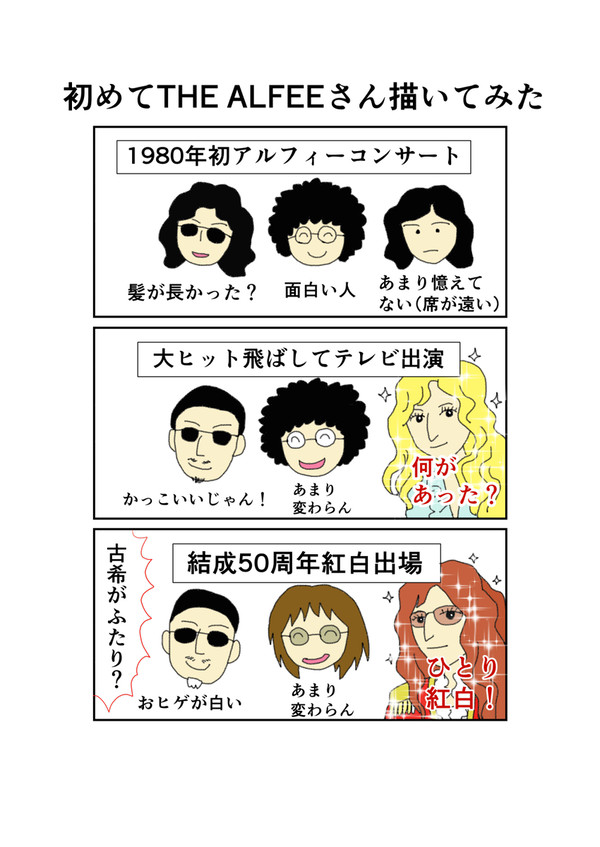 初めてTHE ALFEEさんを描いてみた
