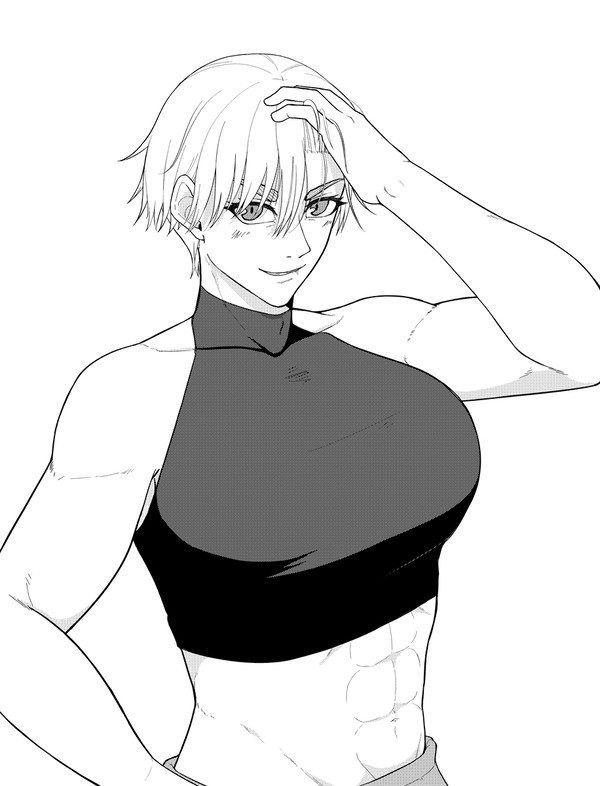 髪をかきあげる