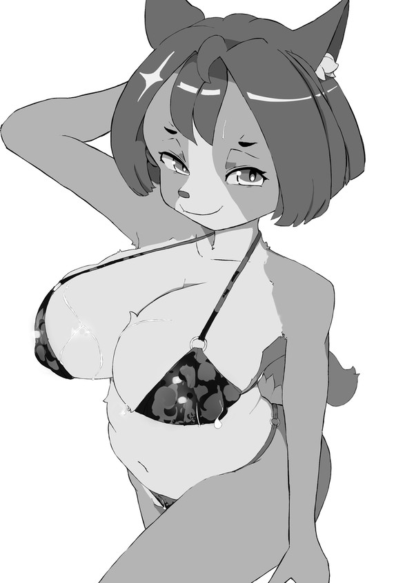 水着を着ているケモナー