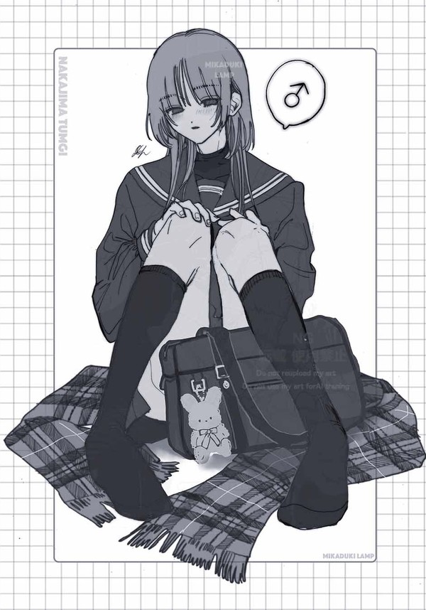 創作 セーラー服の男の子 冬