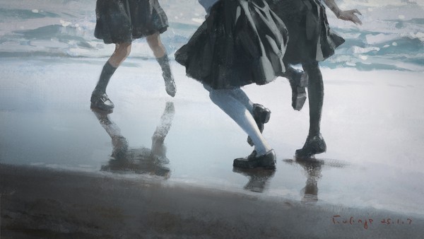 海辺の三人組