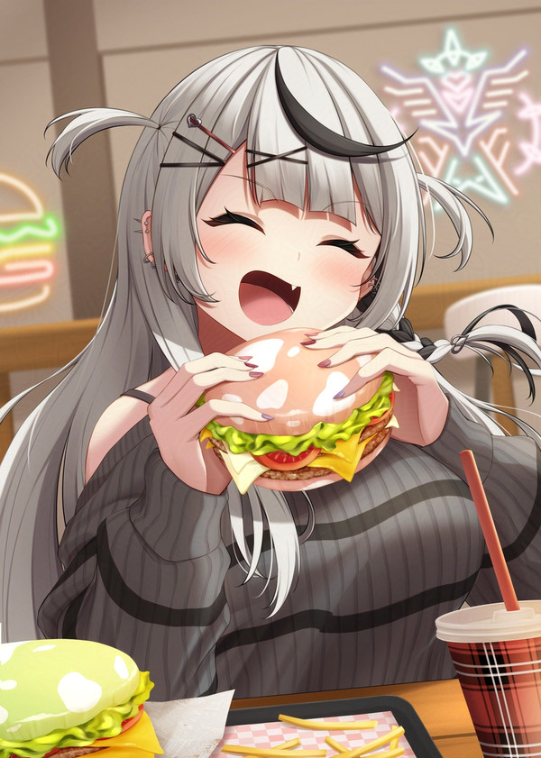 いただきま～す♪🍔🍄