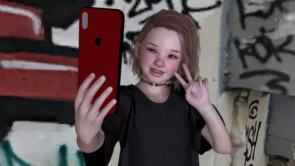 Loli selfie on the streets