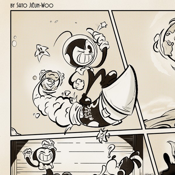 Bendy comic-style art