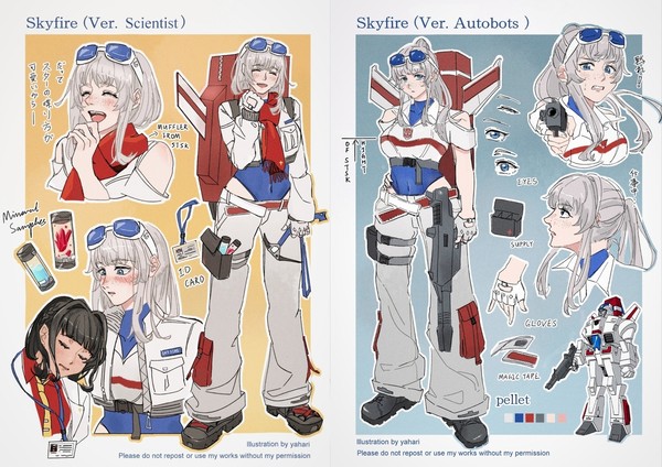 スカイファイアーのキャラデザ🧣