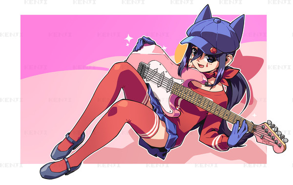 Cappie and her guitar
