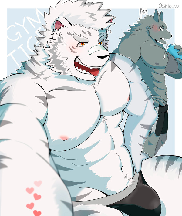 ジムで自撮りする虎さん🤳✨️