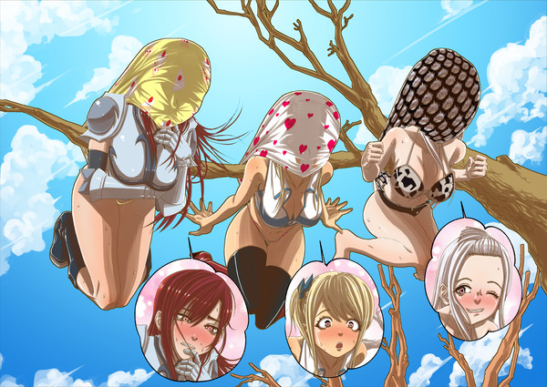 エルザとルーシィとミラジェーンのwedgie.