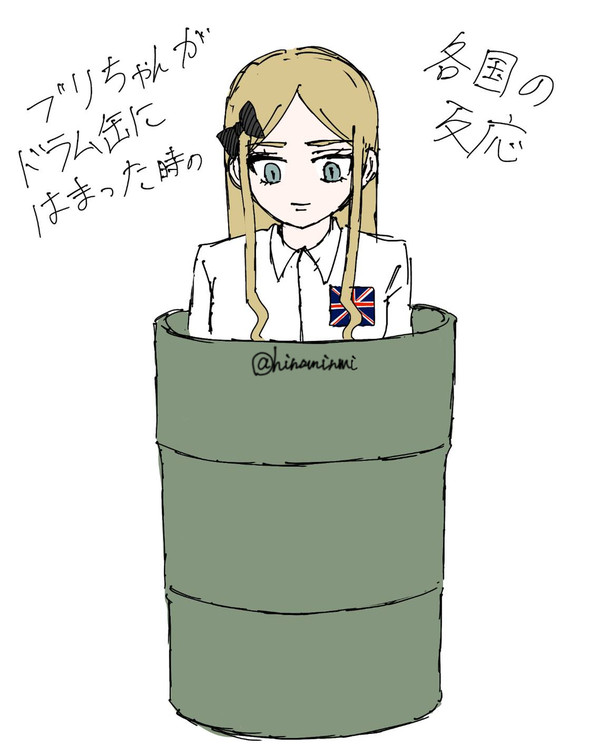 🇬🇧ちゃんがドラム缶にハマったときの各国の反応