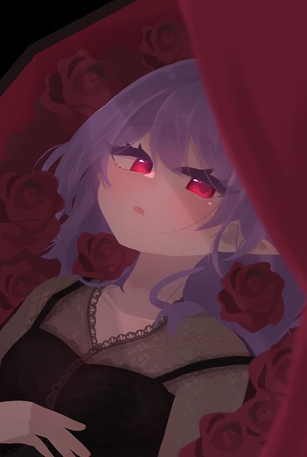 薔薇に囲まれて