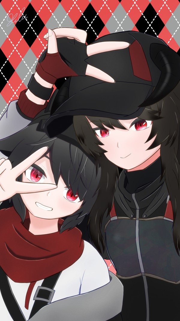 姉妹でツーショット