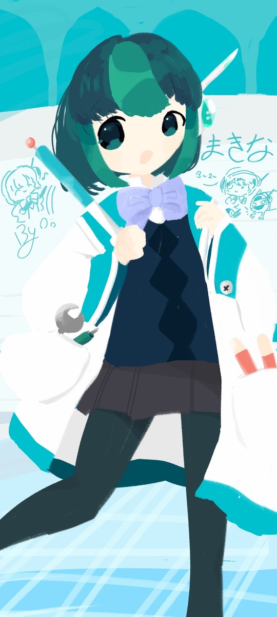 まきなを描いてみました！！！🩵🩵