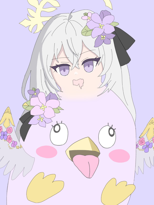 ペロロに精気を吸われるアズサ