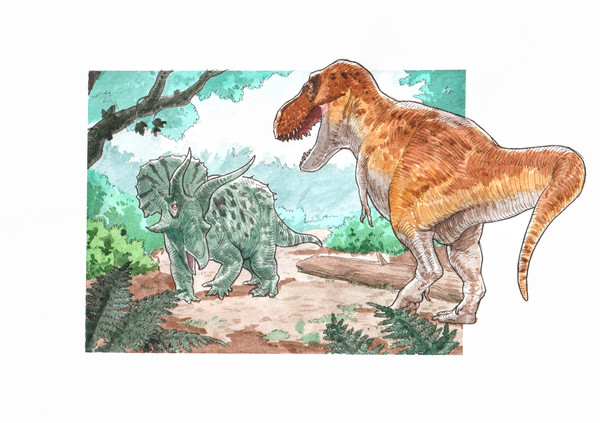 トリケラトプスVSティラノサウルス