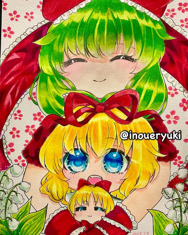 【東方project】雛様とメディスンちゃん🌸【水彩画】