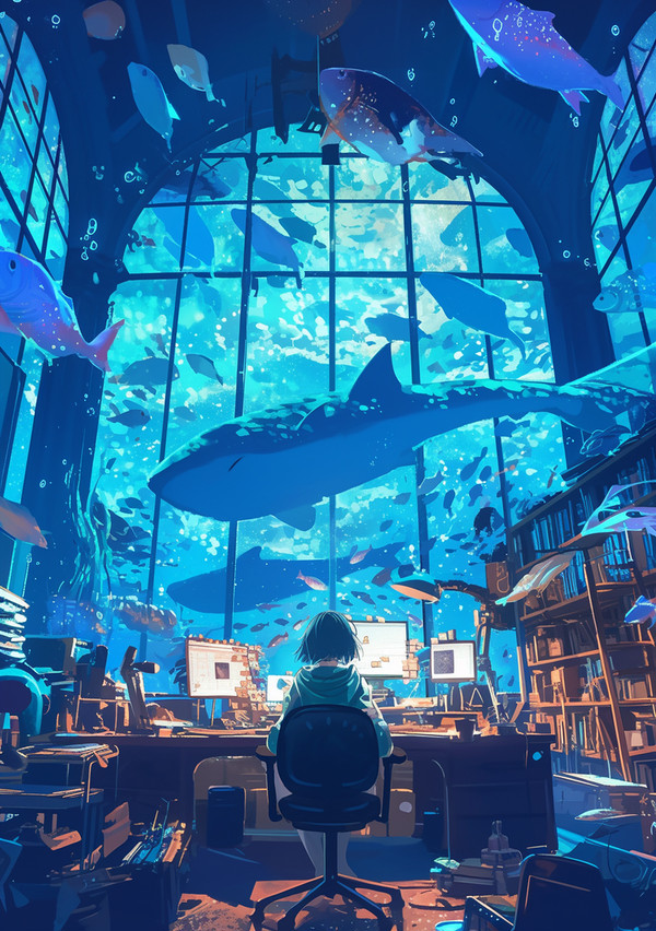 海中デスク