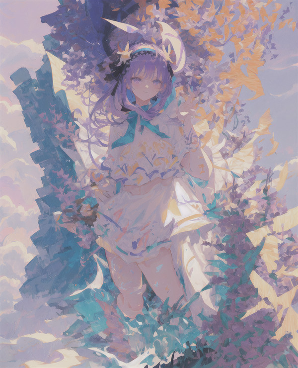 紫髪女性