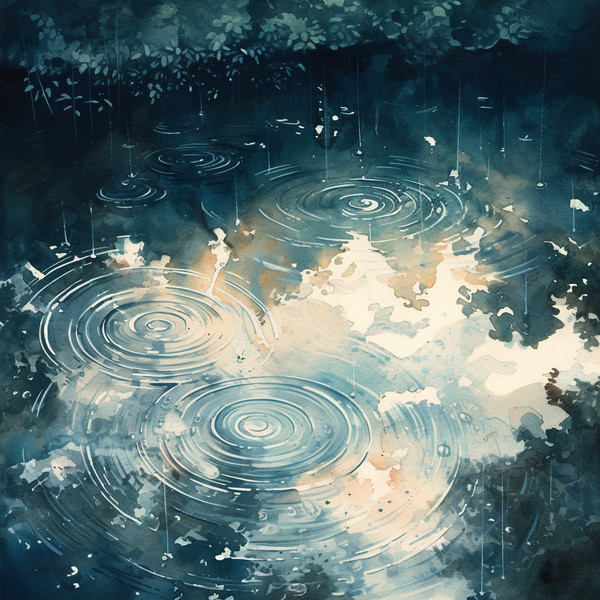 背景-デザイン-雨の波紋