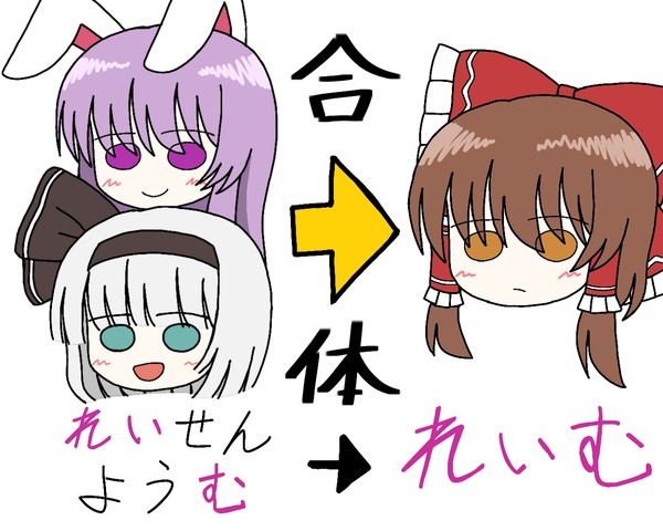 鈴仙 + 妖夢 → 霊夢になる説