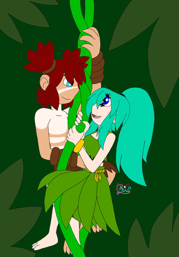 Coco & Tiana in the jungle.