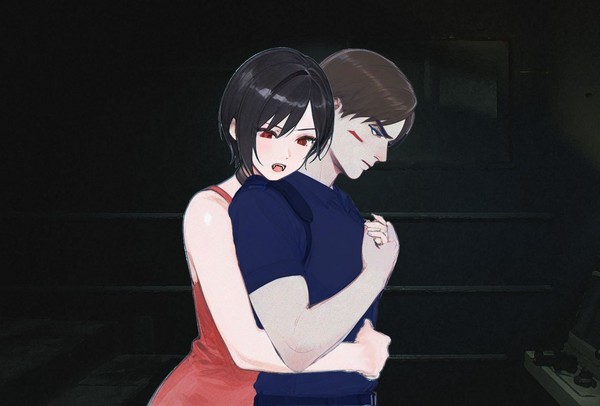 RE2 Vampire AU - Leon x Ada