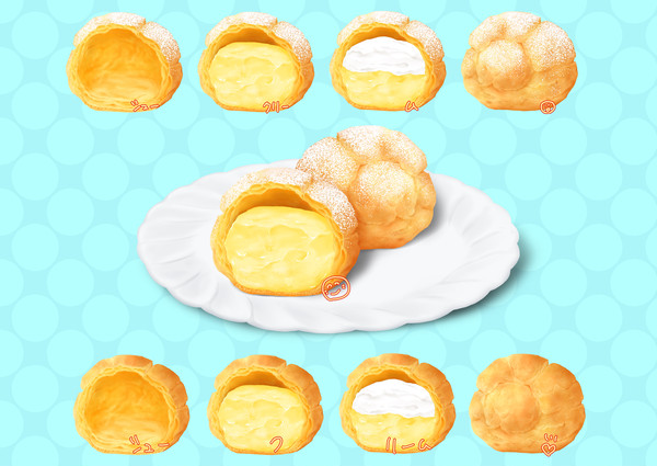 シュークリームの断面 - 1/1