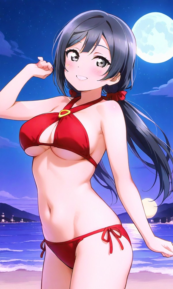 Setsuna Yuki en la playa