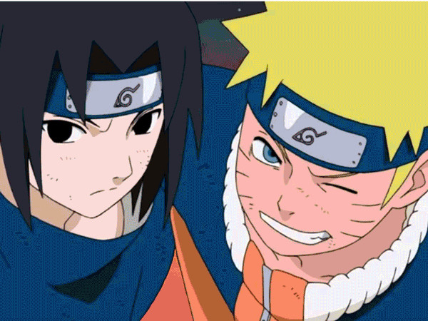 Naruto and Sasuke on naruto ol