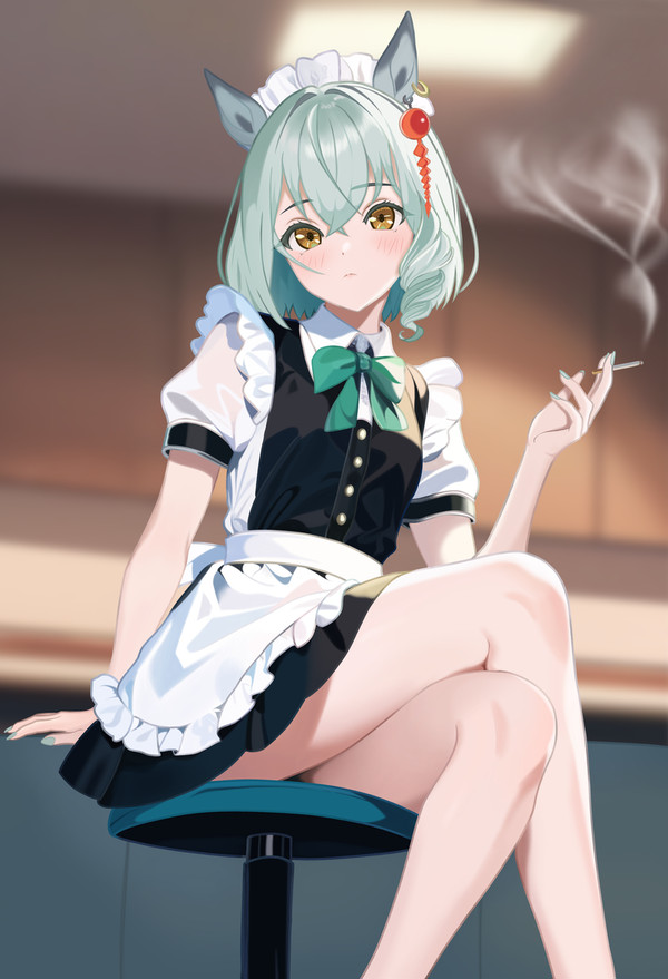 休憩中のうまぴ先輩