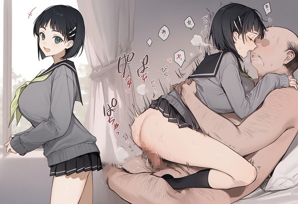ふわふわJKはおじさんとえっちしたい。春の汗だく交尾編