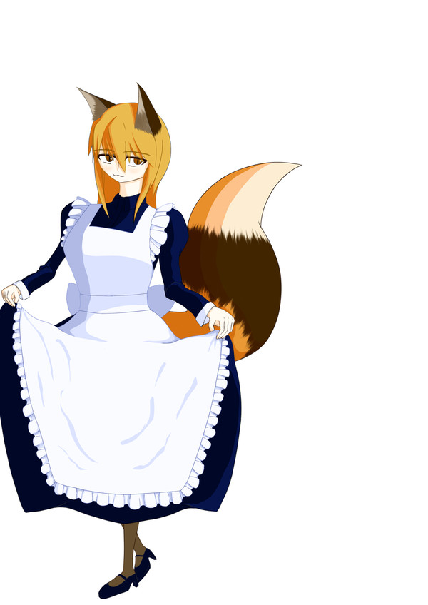 メイド服のきつねちゃん