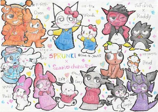 サンリオ✕Sprunkiとひな祭り男女CP