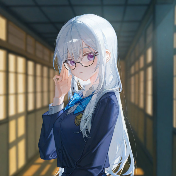 眼镜白毛