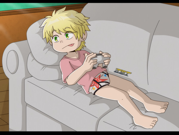 Lucas Relaxing and Gaming