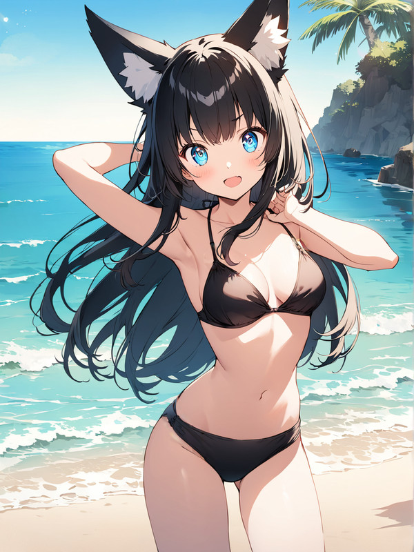 ビーチ黒きつね