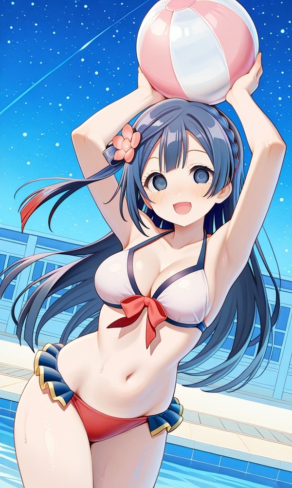 Setsuna Yuki en la piscina