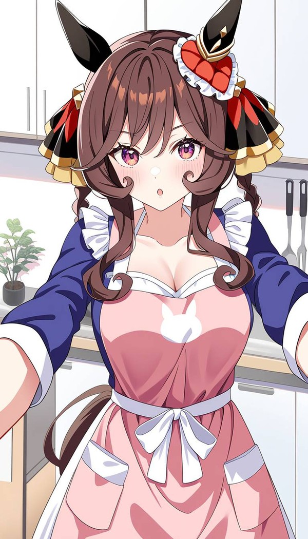 エプロン姿のジェンティルドンナ
