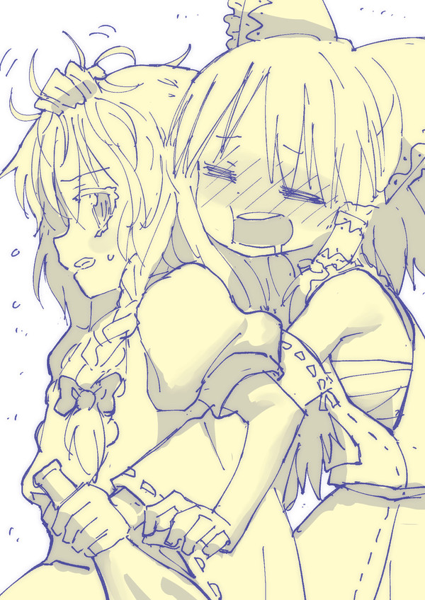 魔理沙をよしよしする霊夢
