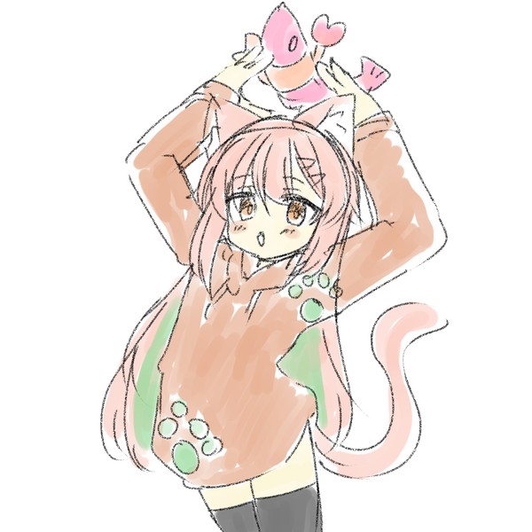 Cat carrying shrimp