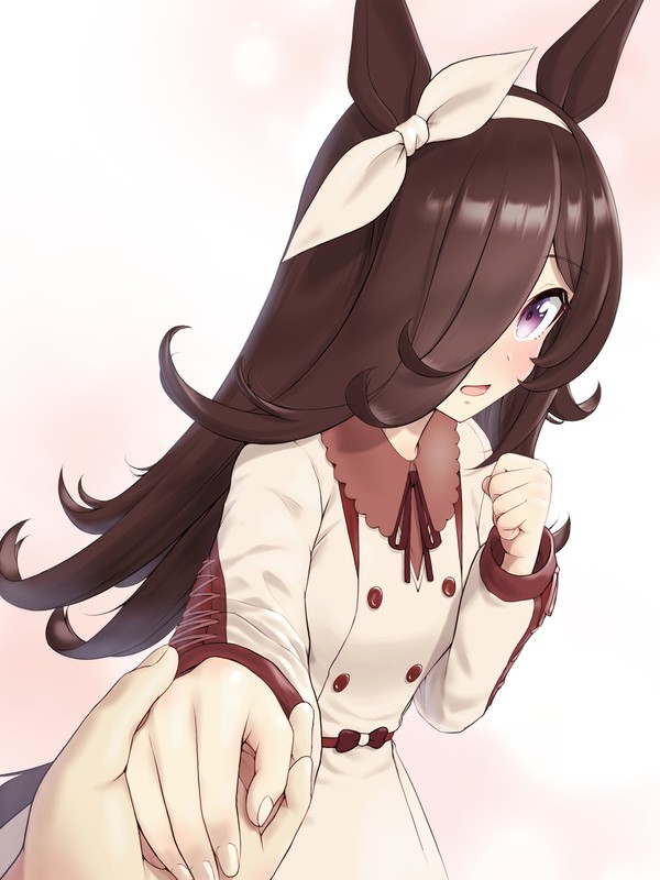 手繋ぎが嬉しいライスちゃん