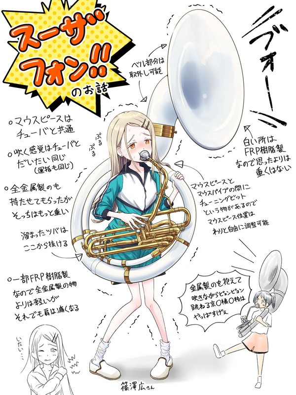 スーザフォンを吹く篠澤広さん
