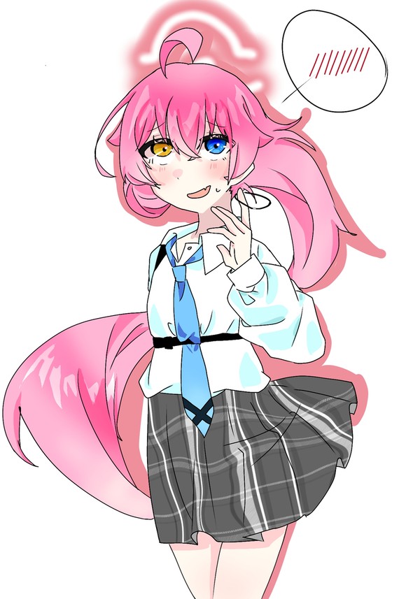 髪の毛をほどくホシノ先輩