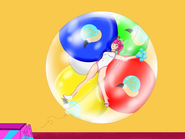 Bubblefox's balloon hug