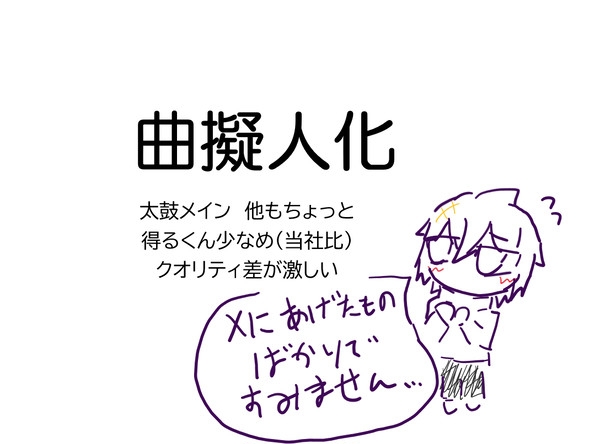 曲擬人化まとめ　Xに投稿したもの