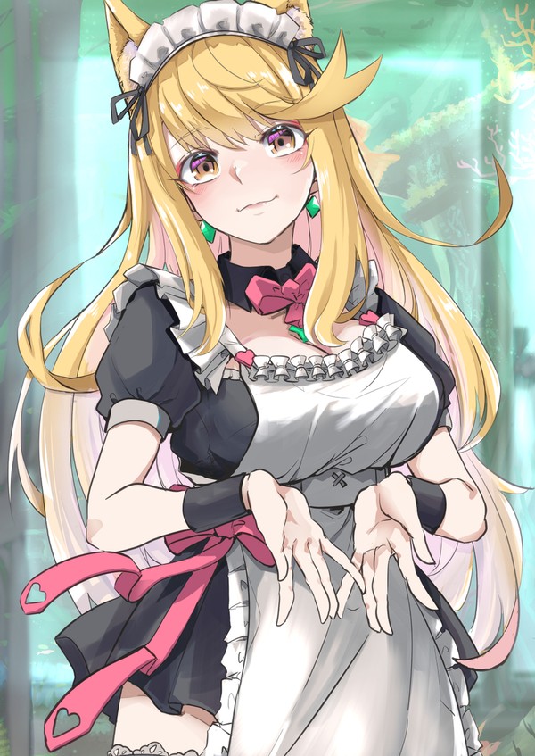 ケモノ耳メイド服を着たヒカリちゃん