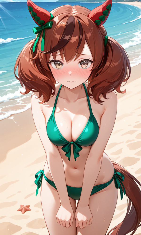 イクノにゴリ押しされた水着でトレーナーさんと海デート